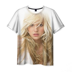 Мужская футболка 3D с принтом Бритни Спирс в Новосибирске, 100% полиэфир | прямой крой, круглый вырез горловины, длина до линии бедер | britney spears | американская поп певица | бритни спирс