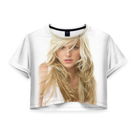 Женская футболка 3D укороченная с принтом Бритни Спирс в Новосибирске, 100% полиэстер | круглая горловина, длина футболки до линии талии, рукава с отворотами | britney spears | американская поп певица | бритни спирс