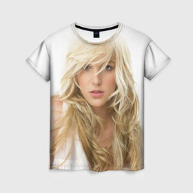 Женская футболка 3D с принтом Бритни Спирс в Новосибирске, 100% полиэфир ( синтетическое хлопкоподобное полотно) | прямой крой, круглый вырез горловины, длина до линии бедер | britney spears | американская поп певица | бритни спирс