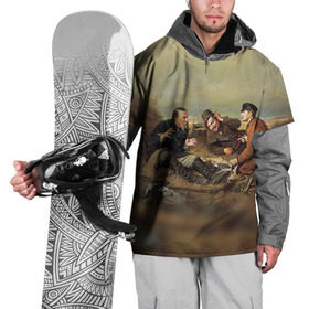 Накидка на куртку 3D с принтом Охотники в Новосибирске, 100% полиэстер |  | капкан | оружие | охотник | охотники на привале | природа | рассвет | рога | ружье | трофей | туризм | чучело