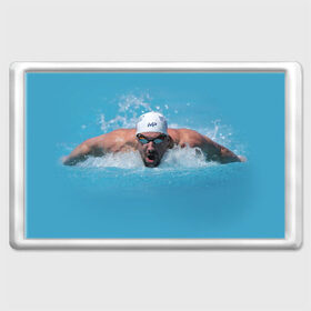 Магнит 45*70 с принтом Michael Phelps в Новосибирске, Пластик | Размер: 78*52 мм; Размер печати: 70*45 | 