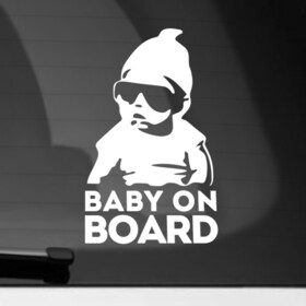 Наклейка на автомобиль с принтом Baby в Новосибирске, ПВХ |  | Тематика изображения на принте: baby | baby in car | baby on board | car | внимание | дети | знак | машина | ребёнок | ребенок в машине