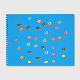 Альбом для рисования с принтом Пончики в Новосибирске, 100% бумага
 | матовая бумага, плотность 200 мг. | donut | гомер | еда | пончики | симпсон | фаст