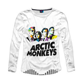 Женский лонгслив 3D с принтом Arctic Monkeys 2 в Новосибирске, 100% полиэстер | длинные рукава, круглый вырез горловины, полуприлегающий силуэт | am | arctic | arctic monkeys | monkeys | rock | алекс тёрнер | амы | арктические мартышки | джейми кук | мартышки | мэтт хелдерс. ам | ник омэлли | ник о’мэлли | рок