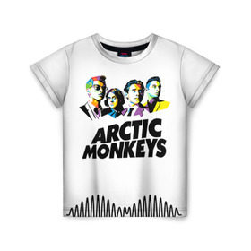Детская футболка 3D с принтом Arctic Monkeys 2 в Новосибирске, 100% гипоаллергенный полиэфир | прямой крой, круглый вырез горловины, длина до линии бедер, чуть спущенное плечо, ткань немного тянется | am | arctic | arctic monkeys | monkeys | rock | алекс тёрнер | амы | арктические мартышки | джейми кук | мартышки | мэтт хелдерс. ам | ник омэлли | ник о’мэлли | рок