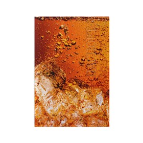 Обложка для паспорта матовая кожа с принтом Кола 3 в Новосибирске, натуральная матовая кожа | размер 19,3 х 13,7 см; прозрачные пластиковые крепления | Тематика изображения на принте: cocacola | cola | pepsi | кола | лёд | напиток | пепси | пузыри