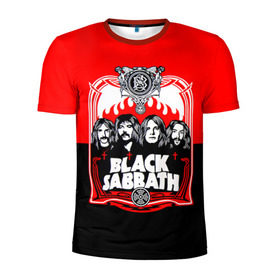 Мужская футболка 3D спортивная с принтом Black Sabbath группа в Новосибирске, 100% полиэстер с улучшенными характеристиками | приталенный силуэт, круглая горловина, широкие плечи, сужается к линии бедра | black sabbath