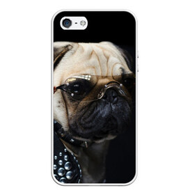 Чехол силиконовый для Телефон Apple iPhone 5/5S с принтом Бульдог в очках в Новосибирске, Силикон | Область печати: задняя сторона чехла, без боковых панелей | бульдог в очках | домашнее | животное | клепки | кожа | металлист | очки | пес | прикол | рокер | собака | умный | ученый | французский