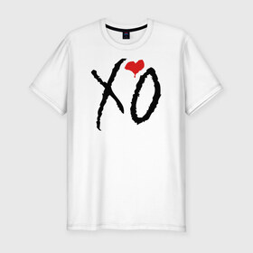 Мужская футболка премиум с принтом XO в Новосибирске, 92% хлопок, 8% лайкра | приталенный силуэт, круглый вырез ворота, длина до линии бедра, короткий рукав | Тематика изображения на принте: drake | the weeknd | xo