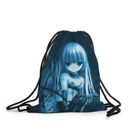 Рюкзак-мешок 3D с принтом Anime Girl в Новосибирске, 100% полиэстер | плотность ткани — 200 г/м2, размер — 35 х 45 см; лямки — толстые шнурки, застежка на шнуровке, без карманов и подкладки | девушка