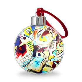Ёлочный шар с принтом Ample в Новосибирске, Пластик | Диаметр: 77 мм | new | живопись | кандинский | краска | прикольные | рисунок