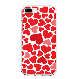 Чехол для iPhone 7Plus/8 Plus матовый с принтом Сердечки в Новосибирске, Силикон | Область печати: задняя сторона чехла, без боковых панелей | девушка | любовь | сердечко | сердце