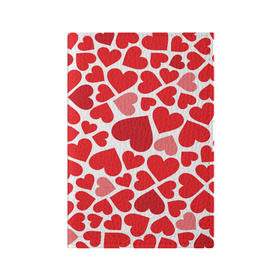 Обложка для паспорта матовая кожа с принтом Сердечки в Новосибирске, натуральная матовая кожа | размер 19,3 х 13,7 см; прозрачные пластиковые крепления | Тематика изображения на принте: девушка | любовь | сердечко | сердце