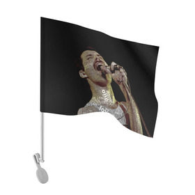 Флаг для автомобиля с принтом Фредди Меркьюри в Новосибирске, 100% полиэстер | Размер: 30*21 см | freddie mercury | queen. | автор песен | британский | вокалист | певец | рок группа | фредди меркьюри
