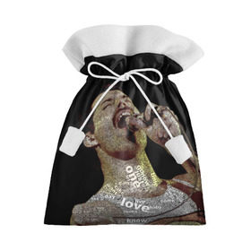 Подарочный 3D мешок с принтом Фредди Меркьюри в Новосибирске, 100% полиэстер | Размер: 29*39 см | freddie mercury | queen. | автор песен | британский | вокалист | певец | рок группа | фредди меркьюри