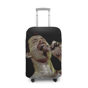 Чехол для чемодана 3D с принтом Фредди Меркьюри в Новосибирске, 86% полиэфир, 14% спандекс | двустороннее нанесение принта, прорези для ручек и колес | freddie mercury | queen. | автор песен | британский | вокалист | певец | рок группа | фредди меркьюри