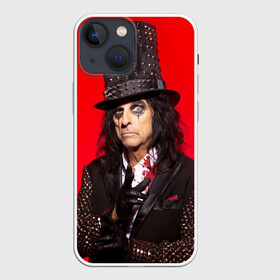 Чехол для iPhone 13 mini с принтом Элис Купер в Новосибирске,  |  | alice cooper | vincent damon furnier | автор песен | американский | винсент дэймон фурнье | рок певец | фёрниэр | шок рокер | элис купер