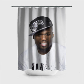 Штора 3D для ванной с принтом 50 cent в Новосибирске, 100% полиэстер | плотность материала — 100 г/м2. Стандартный размер — 146 см х 180 см. По верхнему краю — пластиковые люверсы для креплений. В комплекте 10 пластиковых колец | 50 cent | curtis jackson | актёр | американский | боксёрский промоутер | кёртис джексон | писатель | продюсер | рэпер