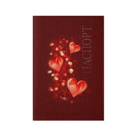 Обложка для паспорта матовая кожа с принтом Сердца в Новосибирске, натуральная матовая кожа | размер 19,3 х 13,7 см; прозрачные пластиковые крепления | Тематика изображения на принте: love is | девушкам | любовь | сердца