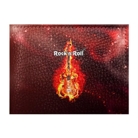 Обложка для студенческого билета с принтом Rock`n`Roll в Новосибирске, натуральная кожа | Размер: 11*8 см; Печать на всей внешней стороне | Тематика изображения на принте: rocknroll | гитара | музыка | рок