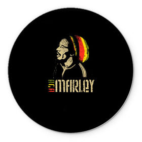 Коврик круглый с принтом Bob Marley в Новосибирске, резина и полиэстер | круглая форма, изображение наносится на всю лицевую часть | bob marley | боб марли | музыка | регги | ямайка