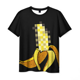 Мужская футболка 3D с принтом Банан 18+ в Новосибирске, 100% полиэфир | прямой крой, круглый вырез горловины, длина до линии бедер | банан | большой банан | ххх