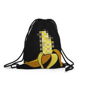 Рюкзак-мешок 3D с принтом Банан 18+ в Новосибирске, 100% полиэстер | плотность ткани — 200 г/м2, размер — 35 х 45 см; лямки — толстые шнурки, застежка на шнуровке, без карманов и подкладки | банан | большой банан | ххх