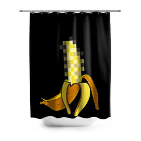 Штора 3D для ванной с принтом Банан 18+ в Новосибирске, 100% полиэстер | плотность материала — 100 г/м2. Стандартный размер — 146 см х 180 см. По верхнему краю — пластиковые люверсы для креплений. В комплекте 10 пластиковых колец | банан | большой банан | ххх