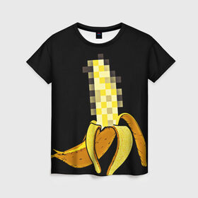 Женская футболка 3D с принтом Банан 18+ в Новосибирске, 100% полиэфир ( синтетическое хлопкоподобное полотно) | прямой крой, круглый вырез горловины, длина до линии бедер | банан | большой банан | ххх