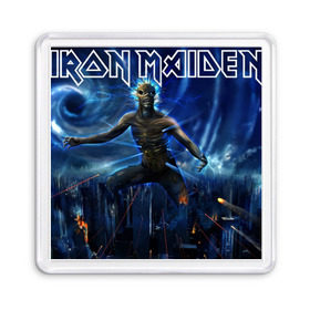 Магнит 55*55 с принтом Iron Maiden в Новосибирске, Пластик | Размер: 65*65 мм; Размер печати: 55*55 мм | Тематика изображения на принте: iron maiden | rock | рок | череп