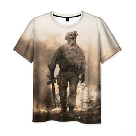 Мужская футболка 3D с принтом Call of Duty в Новосибирске, 100% полиэфир | прямой крой, круглый вырез горловины, длина до линии бедер | call of duty | cod | modern | mw2 | warfare