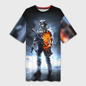 Платье-футболка 3D с принтом Battlefield в Новосибирске,  |  | 3 | battlefield | батла | игра