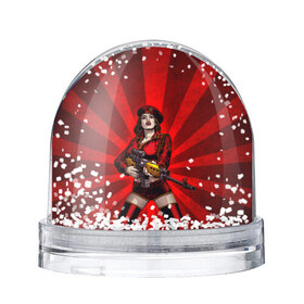 Водяной шар с принтом Red alert в Новосибирске, Пластик | Изображение внутри шара печатается на глянцевой фотобумаге с двух сторон | девушка | оружие | снайпер | ссср