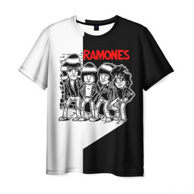 Мужская футболка 3D с принтом Ramones 1 в Новосибирске, 100% полиэфир | прямой крой, круглый вырез горловины, длина до линии бедер | joey ramone | punk | джоуи рамон | панк | рамонез | рамонес