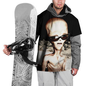 Накидка на куртку 3D с принтом Пришелец в Новосибирске, 100% полиэстер |  | инопланетянин | космос | очки | пришелец