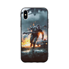 Чехол для Apple iPhone X силиконовый матовый с принтом Battlefield в Новосибирске, Силикон | Печать на задней стороне чехла, без боковой панели | Тематика изображения на принте: battlefield | батла | батлфилд | игра