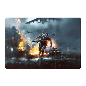 Магнитный плакат 3Х2 с принтом Battlefield в Новосибирске, Полимерный материал с магнитным слоем | 6 деталей размером 9*9 см | Тематика изображения на принте: battlefield | батла | батлфилд | игра