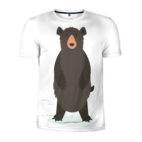 Мужская футболка 3D спортивная с принтом Мишаня в Новосибирске, 100% полиэстер с улучшенными характеристиками | приталенный силуэт, круглая горловина, широкие плечи, сужается к линии бедра | животные | медведь | миша | мишка