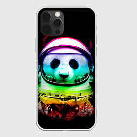 Чехол для iPhone 12 Pro с принтом Панда космонавт в Новосибирске, силикон | область печати: задняя сторона чехла, без боковых панелей | Тематика изображения на принте: астронавт | звезды | космонавт | космос | панда | радуга