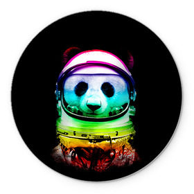 Коврик круглый с принтом Панда космонавт в Новосибирске, резина и полиэстер | круглая форма, изображение наносится на всю лицевую часть | Тематика изображения на принте: астронавт | звезды | космонавт | космос | панда | радуга