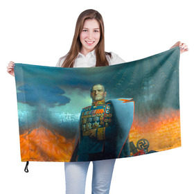 Флаг 3D с принтом Жуков в Новосибирске, 100% полиэстер | плотность ткани — 95 г/м2, размер — 67 х 109 см. Принт наносится с одной стороны | 9 мая | великая отечественная | великая отечественная война | вов | день победы | жуков | маршал | победа