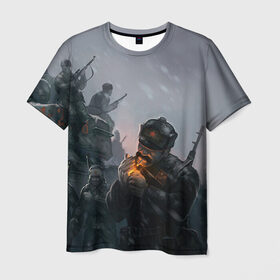 Мужская футболка 3D с принтом Солдаты в Новосибирске, 100% полиэфир | прямой крой, круглый вырез горловины, длина до линии бедер | 9 мая | великая отечественная | великая отечественная война | вов | день победы | победа | солдаты