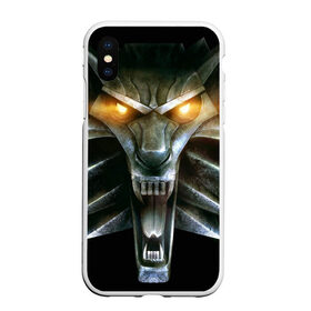 Чехол для iPhone XS Max матовый с принтом Волк в Новосибирске, Силикон | Область печати: задняя сторона чехла, без боковых панелей | волк | железный | зверь | койот | металл | серебро
