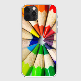 Чехол для iPhone 12 Pro Max с принтом Карандаши в Новосибирске, Силикон |  | карандаш | радуга | разноцветная | цветная