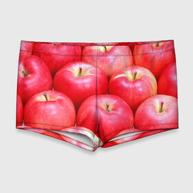 Мужские купальные плавки 3D с принтом Яблоки в Новосибирске, Полиэстер 85%, Спандекс 15% |  | красные | плоды | уражай | фрукты | яблоки