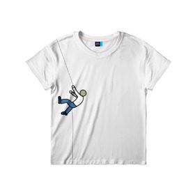 Детская футболка 3D с принтом Скалолаз в Новосибирске, 100% гипоаллергенный полиэфир | прямой крой, круглый вырез горловины, длина до линии бедер, чуть спущенное плечо, ткань немного тянется | Тематика изображения на принте: рисунок | скалолаз | человечки