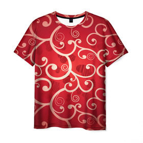 Мужская футболка 3D с принтом Background в Новосибирске, 100% полиэфир | прямой крой, круглый вырез горловины, длина до линии бедер | hearts | red | romantic | valentine | прикольные | сердечки | фон