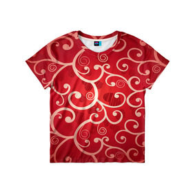 Детская футболка 3D с принтом Background в Новосибирске, 100% гипоаллергенный полиэфир | прямой крой, круглый вырез горловины, длина до линии бедер, чуть спущенное плечо, ткань немного тянется | hearts | red | romantic | valentine | прикольные | сердечки | фон