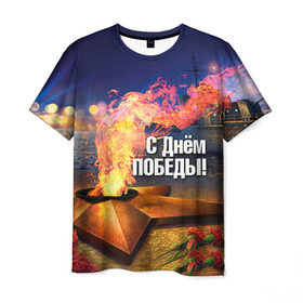 Мужская футболка 3D с принтом День победы в Новосибирске, 100% полиэфир | прямой крой, круглый вырез горловины, длина до линии бедер | 1945 | 9 мая | 9мая | великая отечественная | ветераны | война | день победы | память | победа | россия | с днем победы | ссср