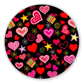 Коврик круглый с принтом Любовь в Новосибирске, резина и полиэстер | круглая форма, изображение наносится на всю лицевую часть | love is | любовь | подарки | сердца